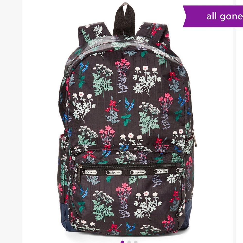 Le Sportsac flowerbed charcoal backpack